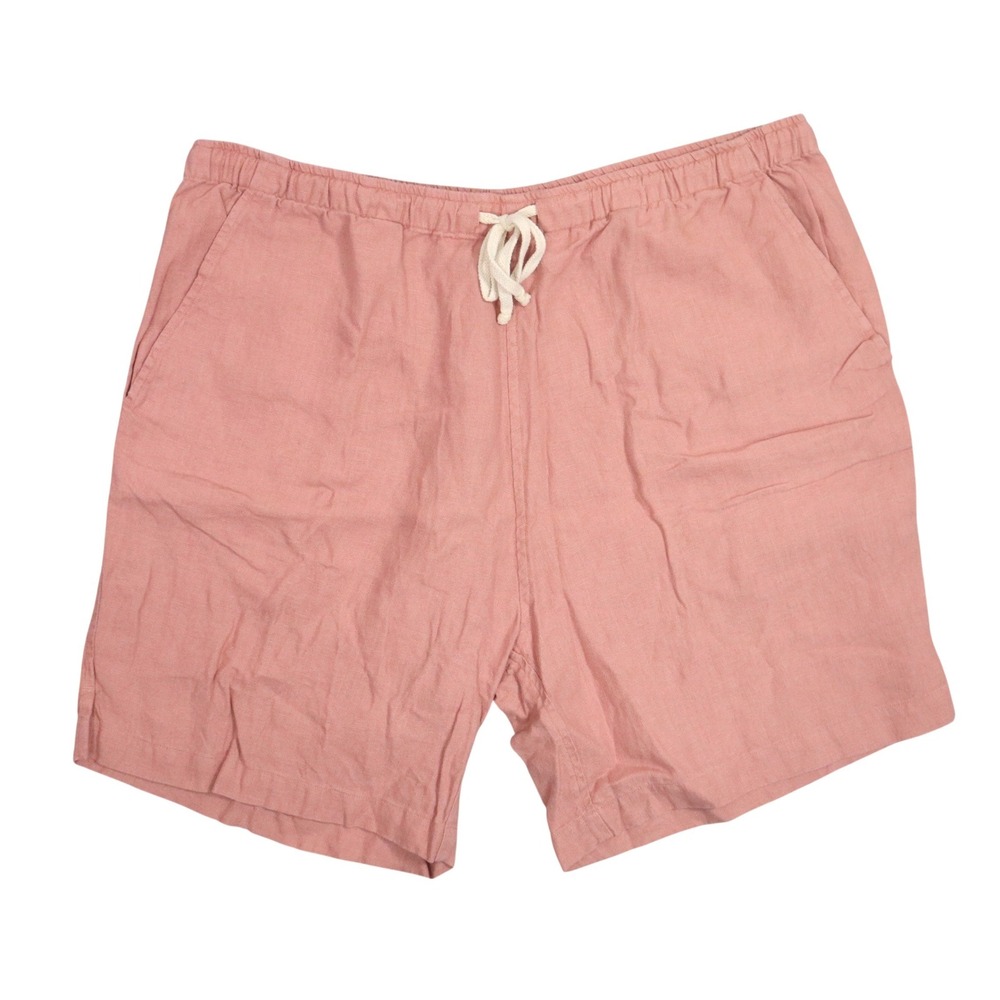 Alex Crane Bo Shorts Mens XXL Pink Solid Linen Summer Beach Casual Travel 38x6